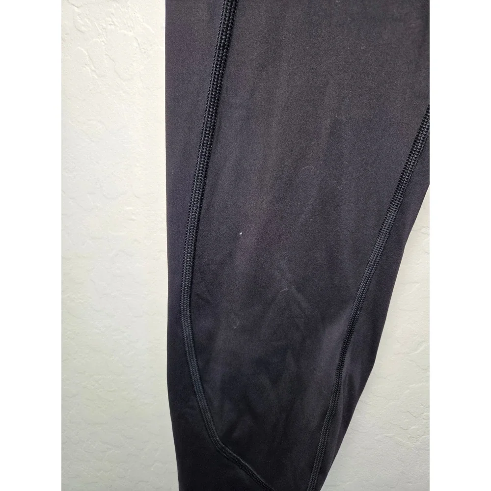 Athleta Rainier Tight Womens Medium Black Brushed Fleece Lined Leggings Pockets